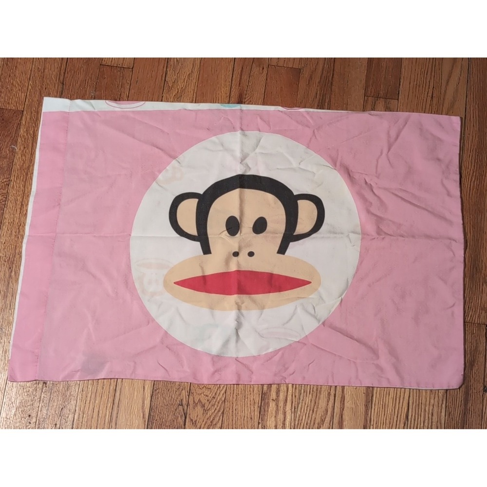 Paul Frank Julius the Monkey Pillowcase Y2K Standard Pink White Reversible